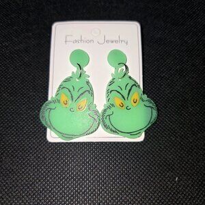 Grinch Christmas Dangle Earrings
